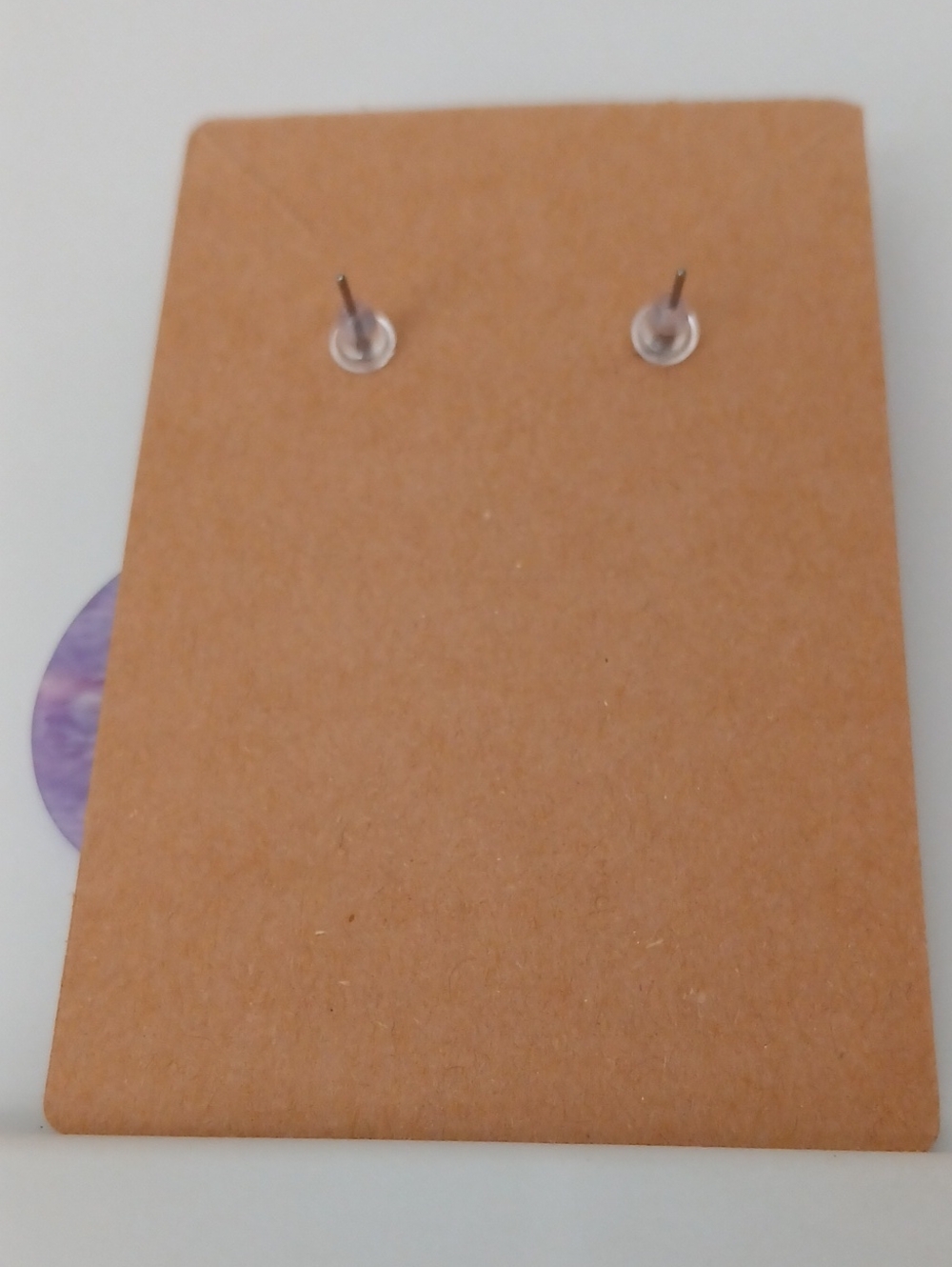 Fashion Jewelry Purple Marbled Double Hoop Dangle Earrings - Picture 3 of 3